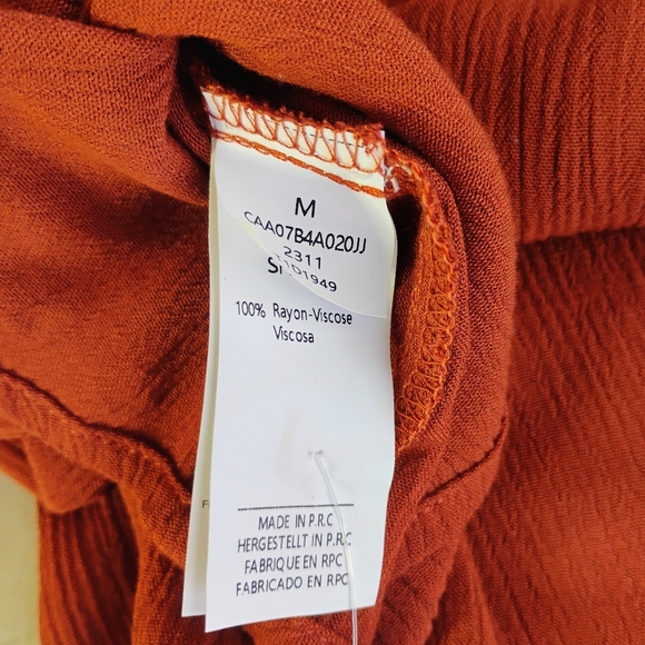 Cupshe V Neck Cover Up Dress Rust Orange Pool Beach Vacation Size Medium - Picture 9 of 13